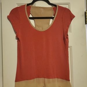 Maurices pink and cream top